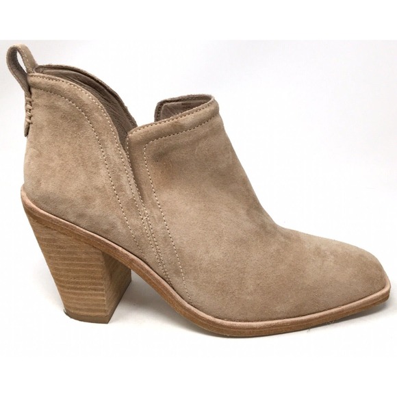 Jeffrey Campbell Rosalee Women's 8.5 Light Brown Suede Block Heel Ankle Bootie - Picture 4 of 7